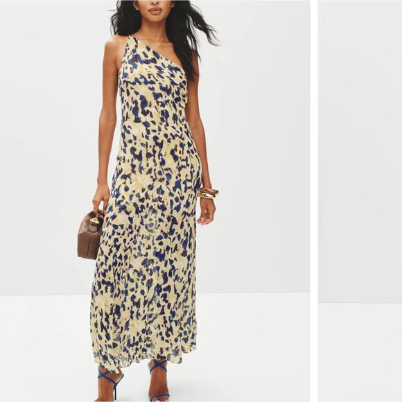 Shona Joy Dresses & Skirts - Shona Joy Abstract Chiffon Gown SIZE 4 One Shoulder Dress Formal Designer $480